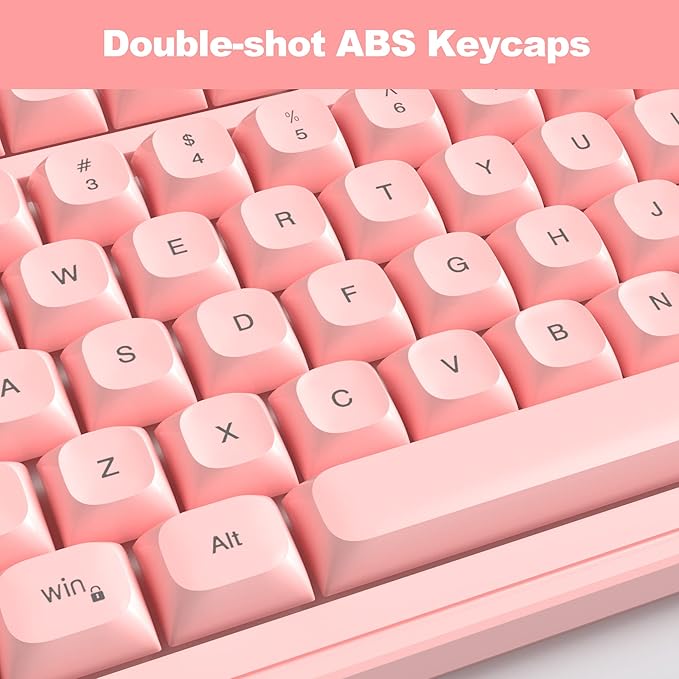 Pink Creamy Keyboard and Mouse ComboMageGee GK980 Wired RGB Backlit Keyboard and Pink Gaming Mouse ComboPC Keyboard and Adjustable Sensitivity Mouse for PC/loptop/MAC