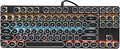 Mechanical Gaming Keyboard Retro Punk Typewriter Style USB Wired Computer Keyboard with RGB Backlit and Round Keycaps Plug and Play Black Ergonomic PC Keyboard for Laptop