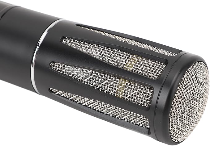 Acouto Professional UHF Cordless Dynamic Mic Microphone System Metal with Rechargeable Receiver 6.35mm F Wedding DJ Party Speech Use 240ft No Tangled Cords Plug and Play (Black)