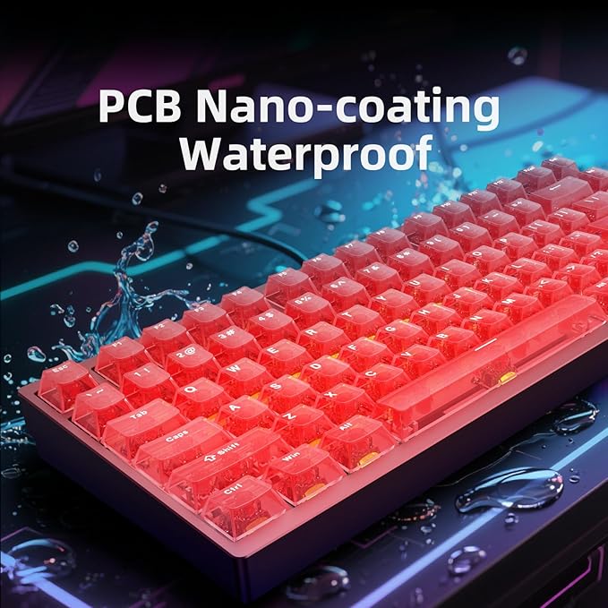 MG75MAX 81 Keys Wired Magnetic Switch Keyboard 256KHZ Single Key Scan Rate PCB Nano-Coating Waterproof Hall Effect 8KHZ/ARGB/CNC Aluminum Gaming Keyboard(Red)