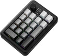 EWEADN NK20 Wireless Retro Mechanical Numpad with Knob Bluetooth/2.4GHz/USB-C Connect with RGB Backlight Hot Swappable Number Pad 20-Key Rechargeable External Num Pad for Win Mac Black Gray