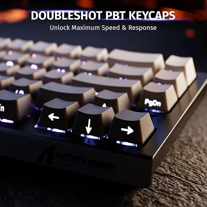 ATTACK SHARK X68 HE 8KHZ Rapid Trigger Keyboard Magnetic Switch0.01 mm RT AccuracyWired RGB 60% Gaming Keyboard TKL with Adjustable ActuationSnap TapCoiled Cablefor PC/Mac(Moon Night)