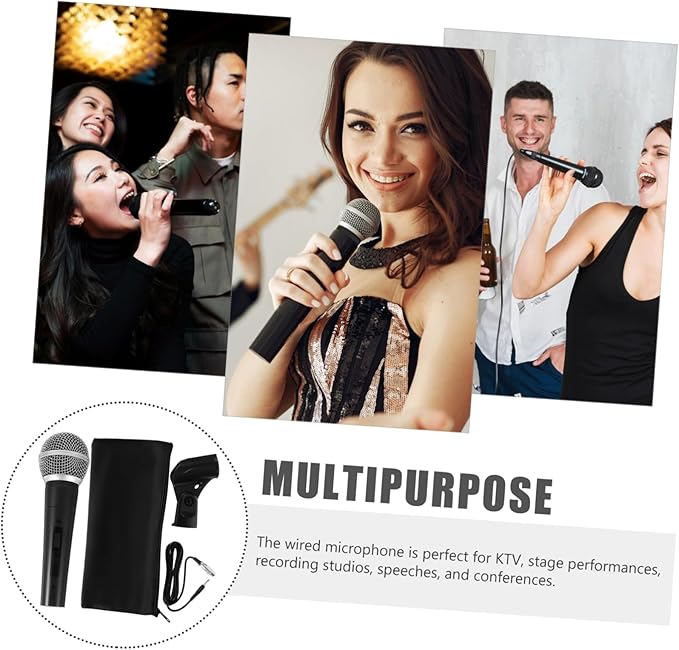 Toyvian Professional Ktv Microphone Stage Microphone Cable Clip for Singing Lightweight Design