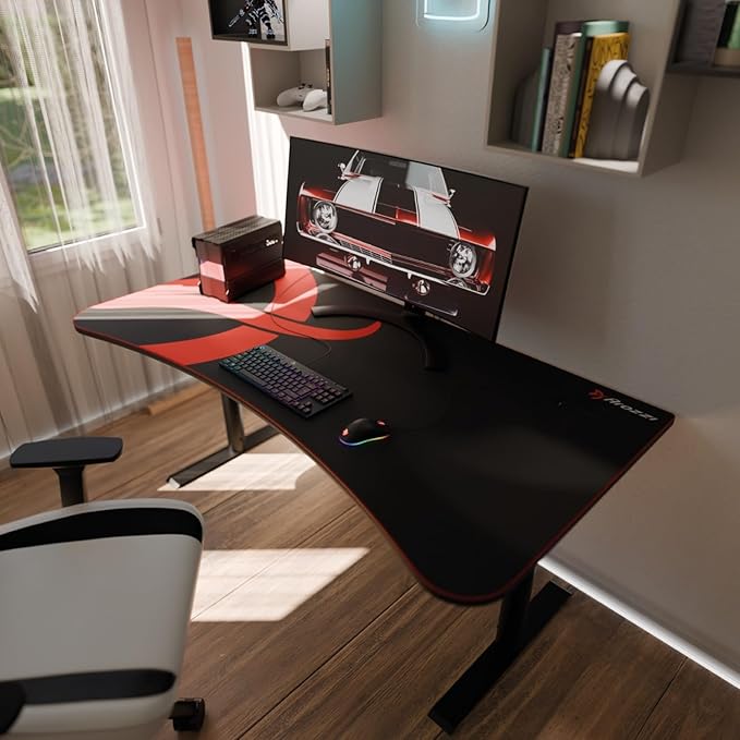 Arozzi Arena Gaming Desk Mat Full Surface Custom DeskPad Interchangeable Water Resistant &amp Washable Computer Desk Mouse Pad with Stitched Edges (Black)