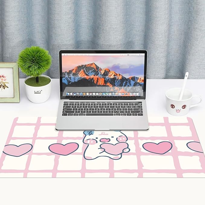 Desk Pad 31.5 x 15.7 PU Leather Desk Mat XL Extended Gaming Mouse Pad Non-Slip Ultra Thin Large Laptop Keyboard Writing Mat for Office Home Waterproof Pink