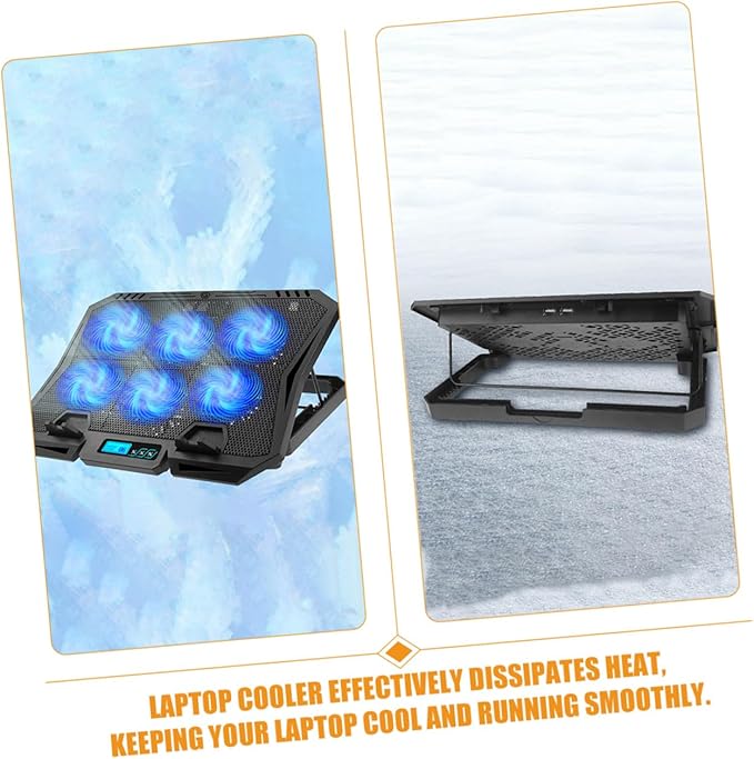 Laptop Cooling Pad 15.6 Inch Laptop Stand Cooler with Quiet Fan Adjustable Speed Blue Light for Notebook Cooling and Overheat Prevention