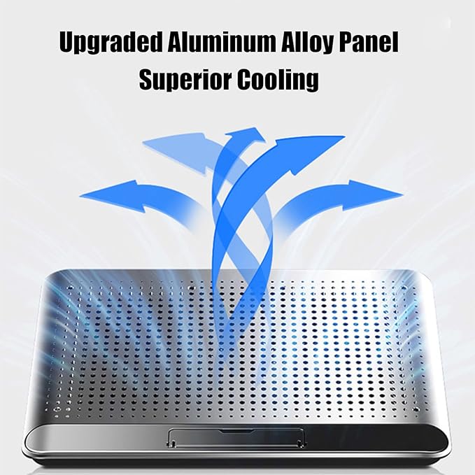 Laptop Cooling Pad - Adjustable Computer Cooler Support Laptop Cooling Pad Quiet Aluminum Alloy Computer Laptopss Stand with Fan | for Desk Keyboard Tablet Book Home Workplace Dorm Apartment
