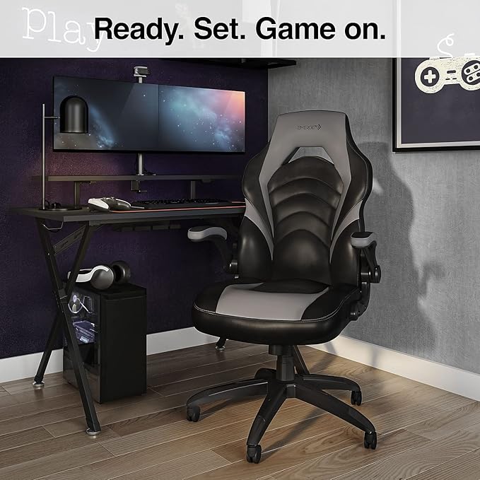 STAPLES Emerge Vortex Gaming Chair Ergonomic Adjustable Height Swivel Black 2-Pack