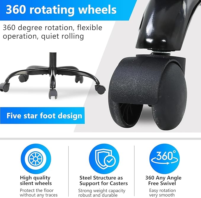 PC Gaming Chair Ergonomic Computer Chair Height Adjustable Chair Massage Game Chair Breathable Office Chair Ergonomic Desk Chair with 360°-Swivel Wide Seat for Office or Gaming Red