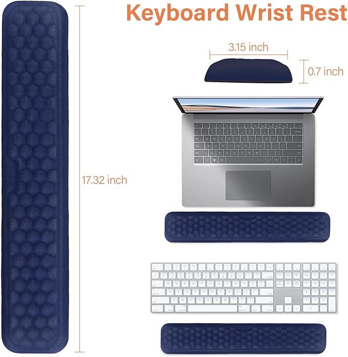 MOSISO Large Gaming Mouse Pad&ampMassage Keyboard Wrist Rest&ampMousepad&ampWrist Rest&ampCoasterErgonomic Non-Slip Base Pad Set&ampPain Relief Easy Typing Cushion with Memory Foam for Home Offi