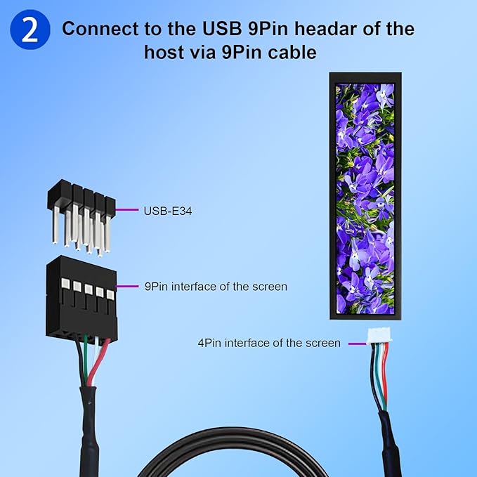 VSDISPLAY 8.8 Inch 1920x480 IPS LCD Monitor as Secondary Display/DIY Computer PC Case GPU CPU RAM Temperature Data Monitoring Sensor PanelBlack