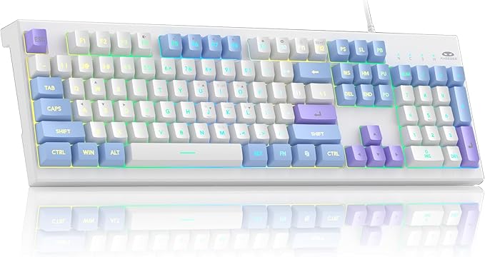 MageGee Creamy KeyboardsK2 Classic Keyboard Wired RGB Backlit 104 Keys Waterproof Ergonomic KeyboardPC Keyboards for PC/loptop/MAC - Lris Violet