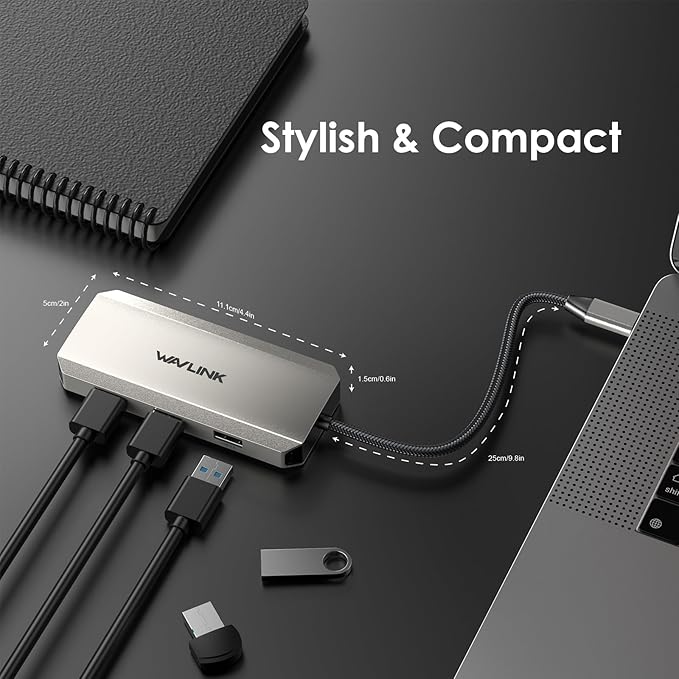 Laptop Docking Station WAVLINK Triple 4K Docking Station with Dual HDMI DP 100W PD in 3 USB-A2.0 for Wireless Device Compatible with Dell/HP/Lenovo etc Windows Systerm Computer Only
