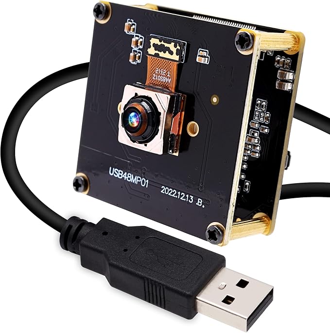 ELP 48MP Fast Autofocus USB Camera Module with 70degree No Distortion Lens for Computer Mini UVC USB2.0 Industrial Webcam Board 8000 * 6000 USB with Camera for Laptop PC Raspberry pi Jetson Nano