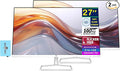 HP Series 5 527sa 27 FHD IPS Monitor with 5ms Response Time Flicker Free Anti-Glare Low Blue Light VGA HDMI &amp Dockztorm USB Port Expander White/Silver Color (94F48AA#ABA) 2 Pack