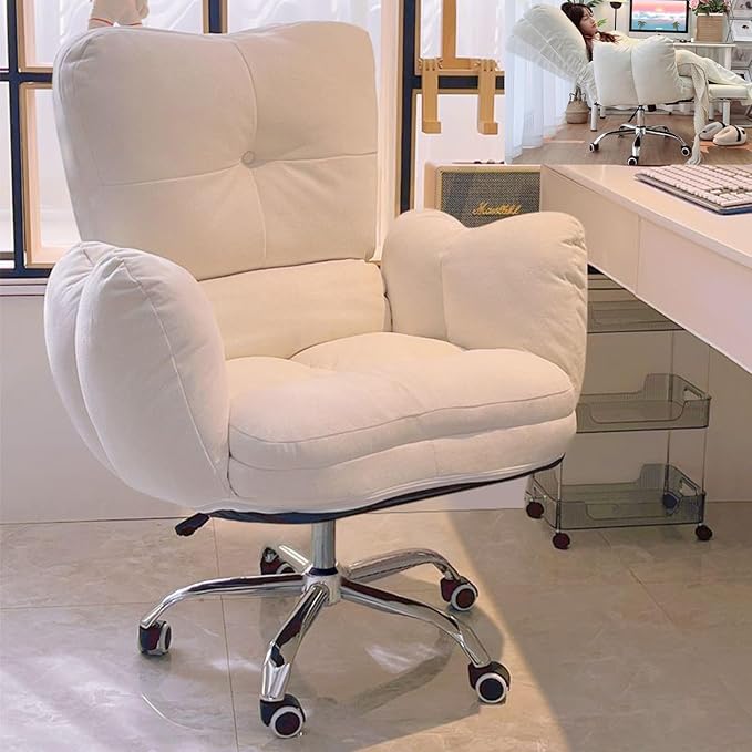 Ergonomic Gaming Chair with Footrest and PetFriendly Fabric Ideal for Home Office Girls Dormitory and Video Game Enthusiasts