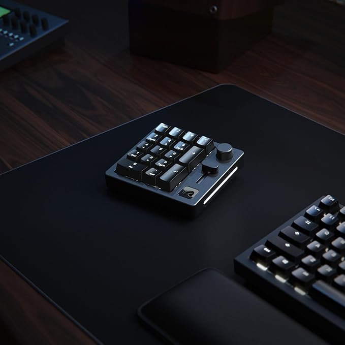 GLORIOUS GMMK Macro Pad - Black Mechanical Numpad - 10 Key USB Keypad - Hotswap Programmable Volume Knob RGB Backlit Wired &amp Wireless Bluetooth- Gaming Keyboard Number Pad