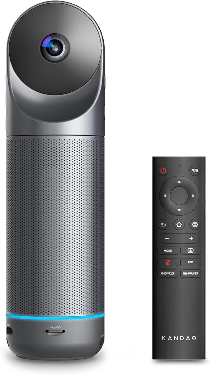 KanDao Meeting Pro 360° Video Conference Room Camera - AI Tracking Meeting Recording &amp USB Plug-Play Portable 8 Mics Array Meeting Camera Compatible with Zoom/Teams/Google Meet 5 Smart Modes