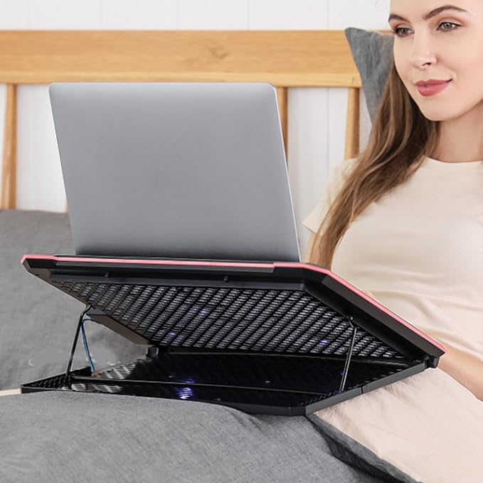 Gaming Laptop Cooling Pad 12-19 Inch Fast Cooling Laptop Cooler Stand RGB Lights with 2 USB Ports &amp 8 Levels Height &amp 5 Fan Speeds Slim Portable USB Powered Also for Phone (13 Fans)