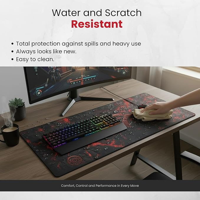 Gaming Mouse Pad XL Desk Mat 35.4x15.7 Inches – Large Mouse Mat with Non-Slip Rubber Base Smooth Surface for Work &amp Play Extended Desk Pad for Office or Gaming Setup
