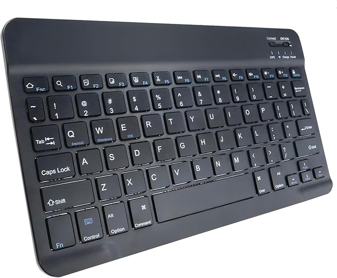 BoxWave Keyboard Compatible with Samsung Galaxy S24 - SlimKeys Bluetooth Keyboard Portable Thin with Chiclet-Style Keys - Jet Black