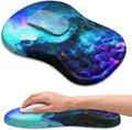Ergonomic Mouse Pad Wrist Rest Carpal Tunnel Pain Relief Wrist Support Mousepad with Massage Bulge Memory Foam (Nebula 11.8x7.9 in)