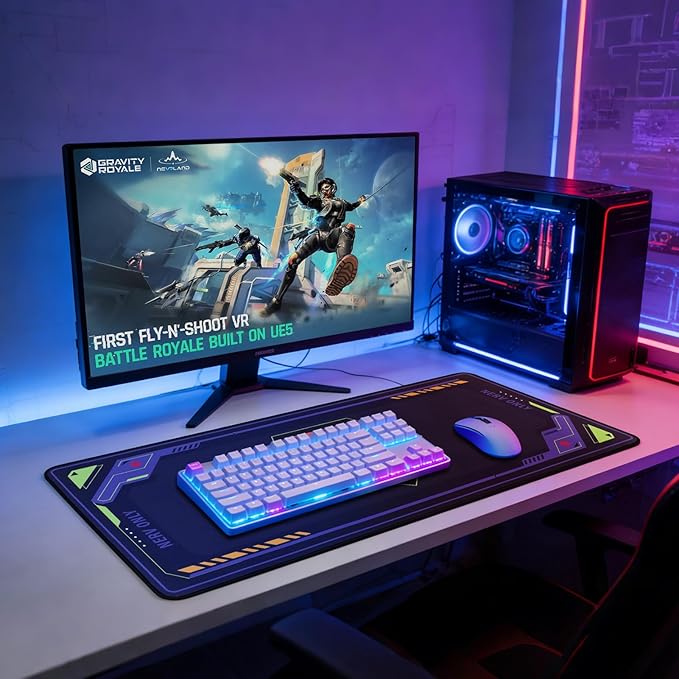 Gaming Mouse Pad 35.4x15.7 | Neon Genesis Evangelion - EVA Unit - 01 &amp NERV Iconic Design | Anti - Slip Base &amp Stitched Reinforced Edges for Gaming &amp Office