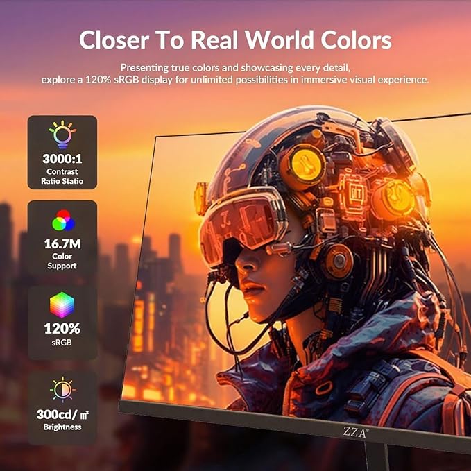ZZA 24 Inch FHD 1080P 200Hz|144Hz Curved Gaming Monitor 1ms MPRT VA Panel 2800R Curvature AMD FreeSync Ultra-Thin Bezel for Esports PS5 Xbox Series X/S PC VESA Mount