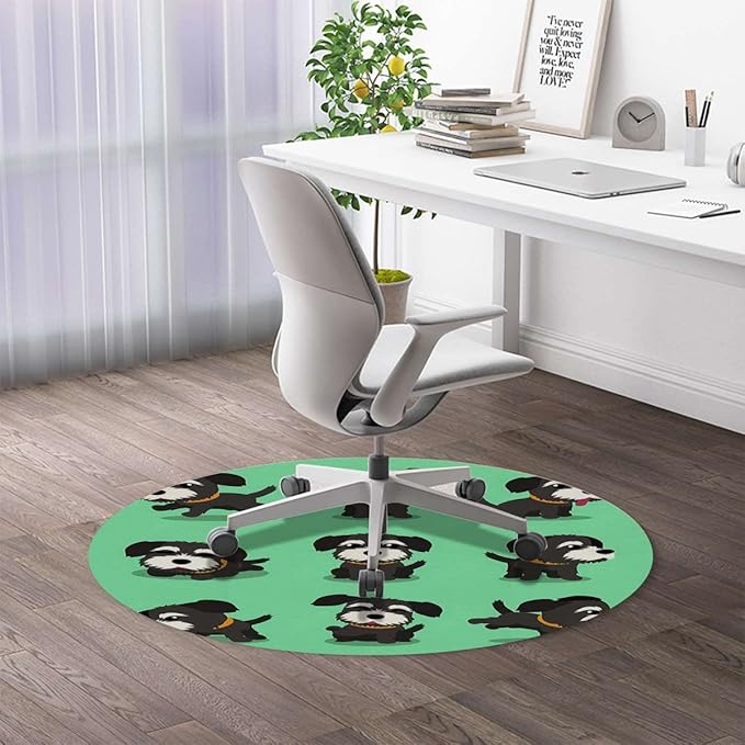 Multicolor PU Leather Computer Gaming Rolling Chair Mat Dogs Studio Shot for Carpet Desk Chair Mat Computer Chair Mat Floor Protector for Office Gaming Room Animals Pattern Diameter 39.4 in