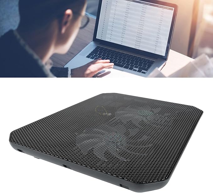 Laptop Cooler 7 Height Adjustments High Speed Cooling Low Noise Laptop Pad Cooling Pad Stand with LED Lights Fan Fan (M10B)