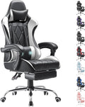Homall Gaming Chair Computer Chair with Footrest and Massage Lumbar Support Ergonomic High Back Video Game Chair with Swivel Seat and Headrest (White)