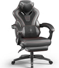 Dowinx Gaming Chair with Footrest Game Chair for Heavy People Gamer Chair for Adult with Massage Computer Gaming Chair with PU PC Game Chairs for 200lbs (Black)