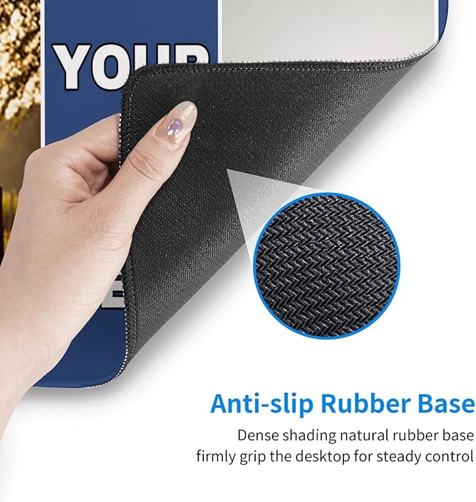 Custom Large Mouse Pad with Photo Personalized Mouse Pads with Picture Text Customized Non-Slip Mousepad for Gaming Offices Home Computer Desk 16x29.5in