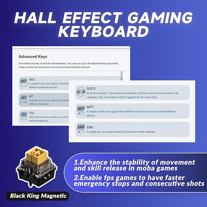 Aula WIN68 HE Ultra Wired Aluminum Mechanical Gaming Keyboard 60% Automated Input Adjustable Drive for Quick Trigger Mode 8000Hz Polling Rate Hall Effect Magnetic Switch RGB Backlit Keyboard