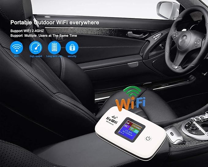 KuWFi Mobile WiFi Hotspot and 2GB Prepaid 4G LTE SIM Card