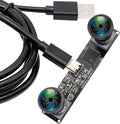 3D Stereo USB Camera 120fps Global Shutter Printer USB Camera Module with 120 Degree No Distortion Synchronization Dual Lens PC Computer Camera Plug and Play for Raspberry Pi Mac Linux Windows