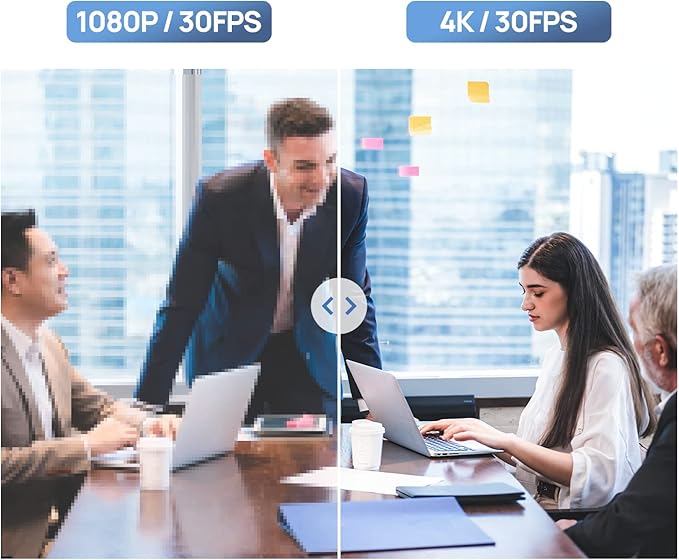 Enther &amp MAXHUB Webcam 4k Webcam with Microphone for Computer with Noise-Canceling Mic Fast Auto Focus and Full HD Auto Light Correction Works with Microsoft Teams Zoom Skype Stream