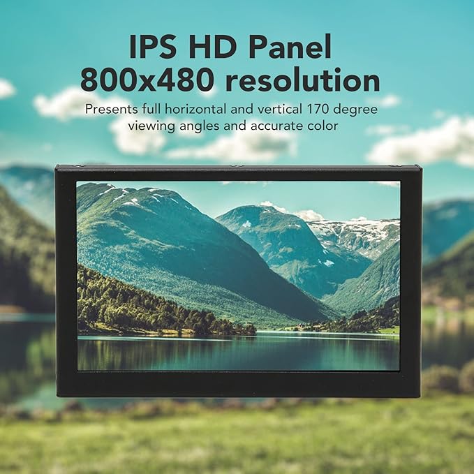 Sanpyl 5 Inch Portable Monitor 800x480 LCD Display 60Hz 16:9 170 Degrees Full View Metal Housing Mini Second External Monitor for Laptop External Computer Monitor