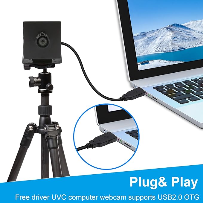 MMlove HDMI USB Camera 4K 30FPS H.264 Webcam USB2.0/HDMI Simultaneous Output 2X Digital Zoom 80° Wide Angle PC Streaming Web Camera for 3D Printer Linux Windows Android Mac Raspberry Pi