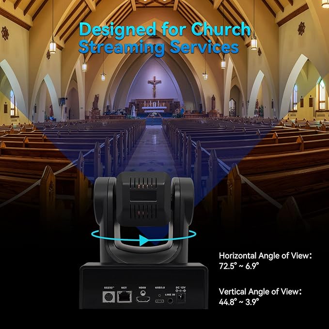 ROCWARE 2K Camera 16X PTZ FullHD 1080P Camera USB Video Conference Camera for Business Meeting Live Streaming Church Education RC26