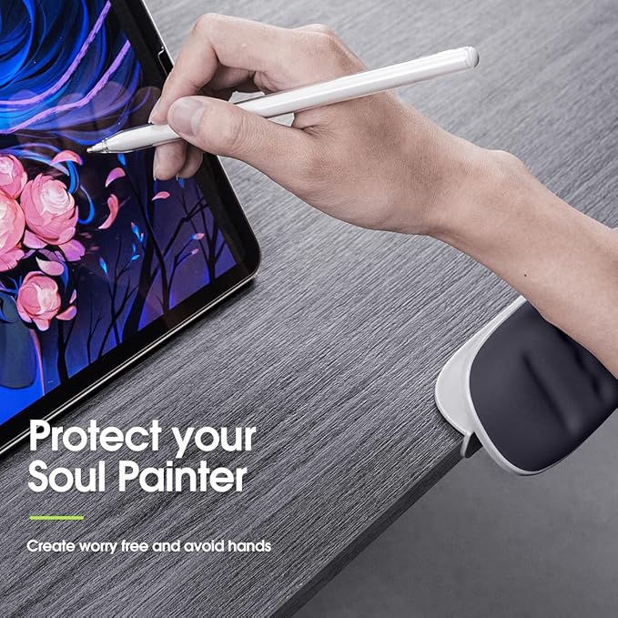 Ergonomic Keyboard Wrist Rest pad Elbow pad Mouse pad Support The Desk Edge Cushion Relieve The Pressure on The Wrist and Elbow Suitable for Office Work Learning Painting and Games (Black)
