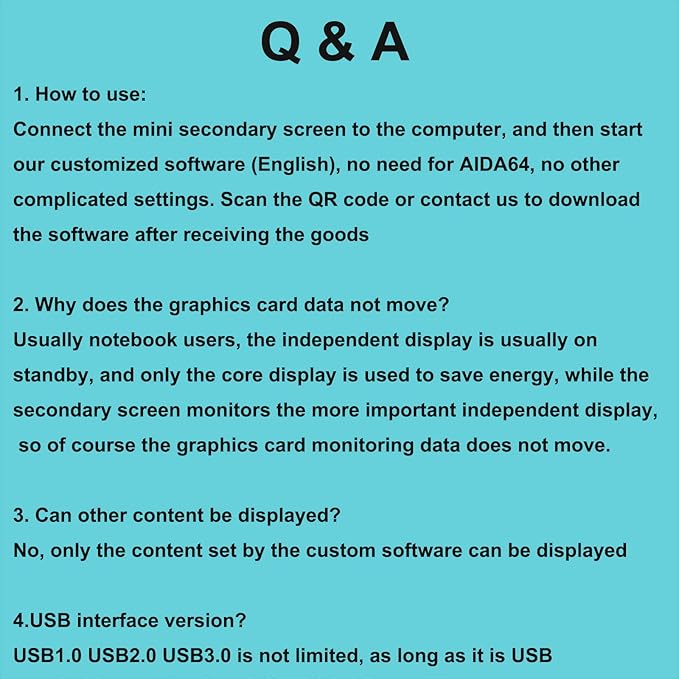 WOWNOVA PC Temperature Display Computer Temp Monitor ARGB Case IPS USB Mini Screen CPU RAM HDD Data Monitor