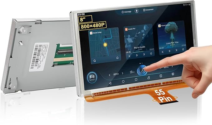 8'' DJ080PA-01A LCD Touch Screen Replacement for MyLink/GMC IntelliLink System (55 Pin) - Compatible with 2015-2018 Chevy Silverado Suburban Tahoe/GMC Yukon Sierra 800×480P Display 2-Year WTY