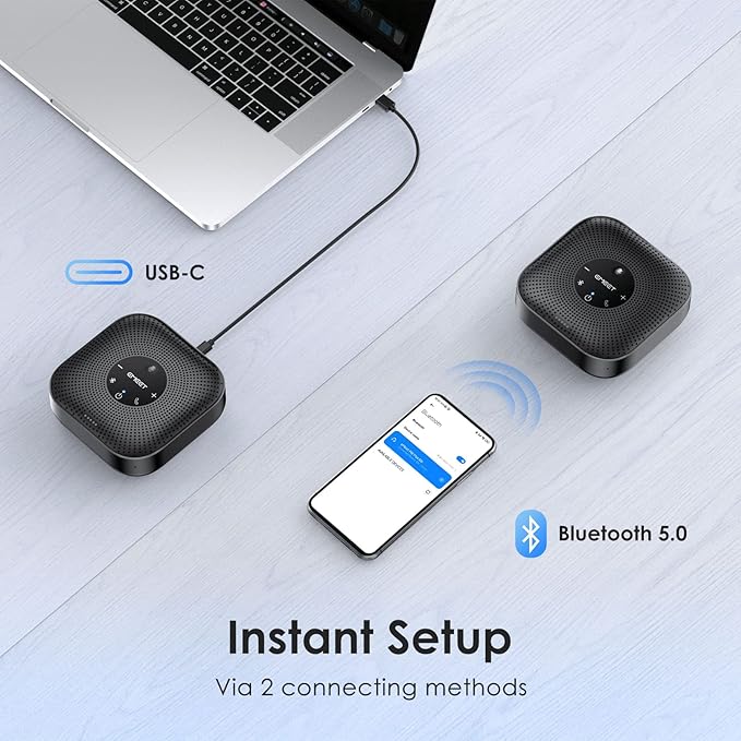 EMEET S800 4K Webcam for Streaming and M0 Plus Bluetooth Speakerphone
