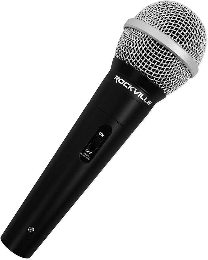 Rockville Wired Pro MIc Kit 1 - High-End Metal Microphone+Mic Stand+Carry Bag+Cable Black