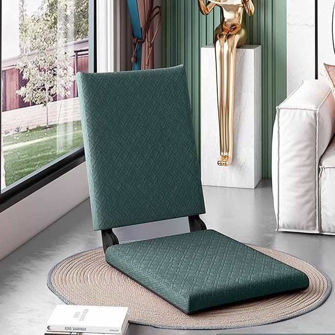 Tatami Floor air Portable Floor air with Backrest Support - Multi-Angle Adjustable Folding Sponge Upholstered Seats for Games Meditation Classroom and Living Room