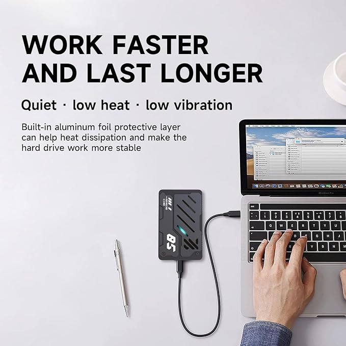Ultra Slim Portable External Hard Drive USB 3.1 Type C HDD Storage for PC Laptop Mac Xbox one PS4 PS5 (250GB)