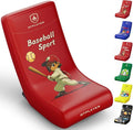 GTPLAYER Gaming Floor Rocking Chair – Rocker Floor Game Chair with Angle Limiter Stylish Patterned Design Comfortable Video Game Seat Red Baseball Pattern