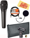 Audio-Technica AT2010 Cardioid Condenser Handheld Microphone Bundle with Pop Filter XLR Cable and Austin Bazaar Polishing Cloth