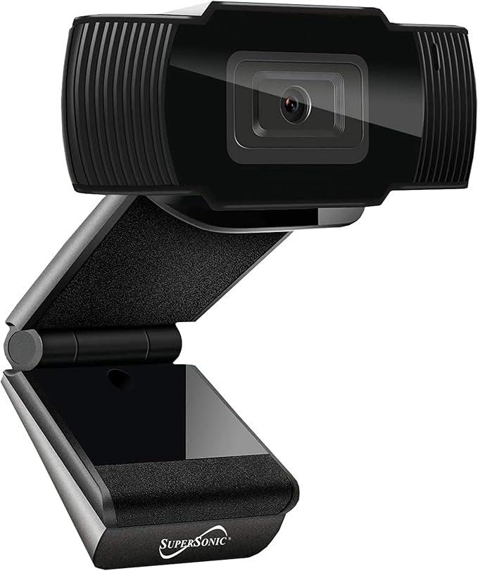 Supersonic SC-942WCH PRO HD Webcam and Stereo Headset 1080P HD Webcam Crystal Clear Audio and Video Adjustable Comfort Plug and Play Compatibility for Zoom &amp Teams in Home Office School